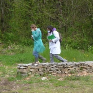 Les scientifiques du CRRS arrivent au jardin de St Martin