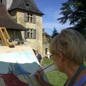 Une artiste à l'œuvre